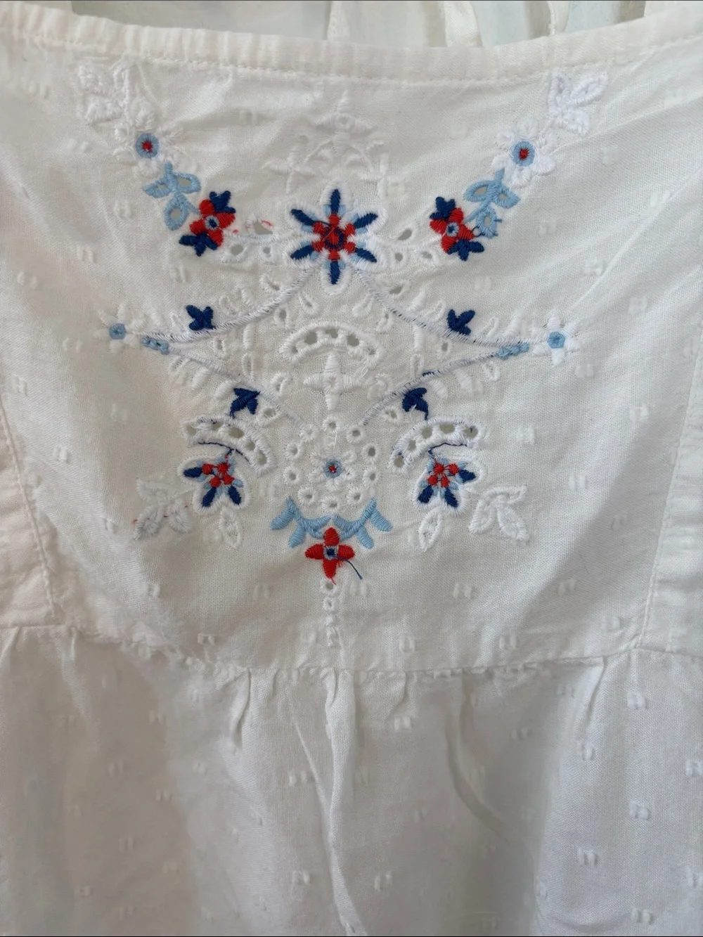 Old Navy Cream Eyelet Embroidered Square-Neck Blouse